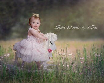 Wildflower Field Digital Background: Dreamy Forest Backdrop (Instant Download)