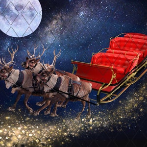 Milky Way Ride With or Without Santa Christmas Backdrop Santa