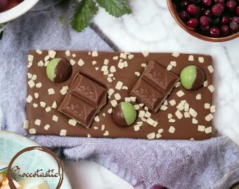 Mint Aero handmade Belgian chocolate bar, chocolate gift. Birthday gift. Party favor. Party bag.