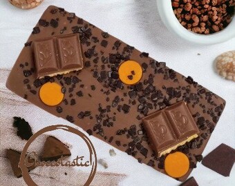 Orange Chocolate handmade Belgian chocolate bar, chocolate gift. Birthday gift. Party favor. Party bag.