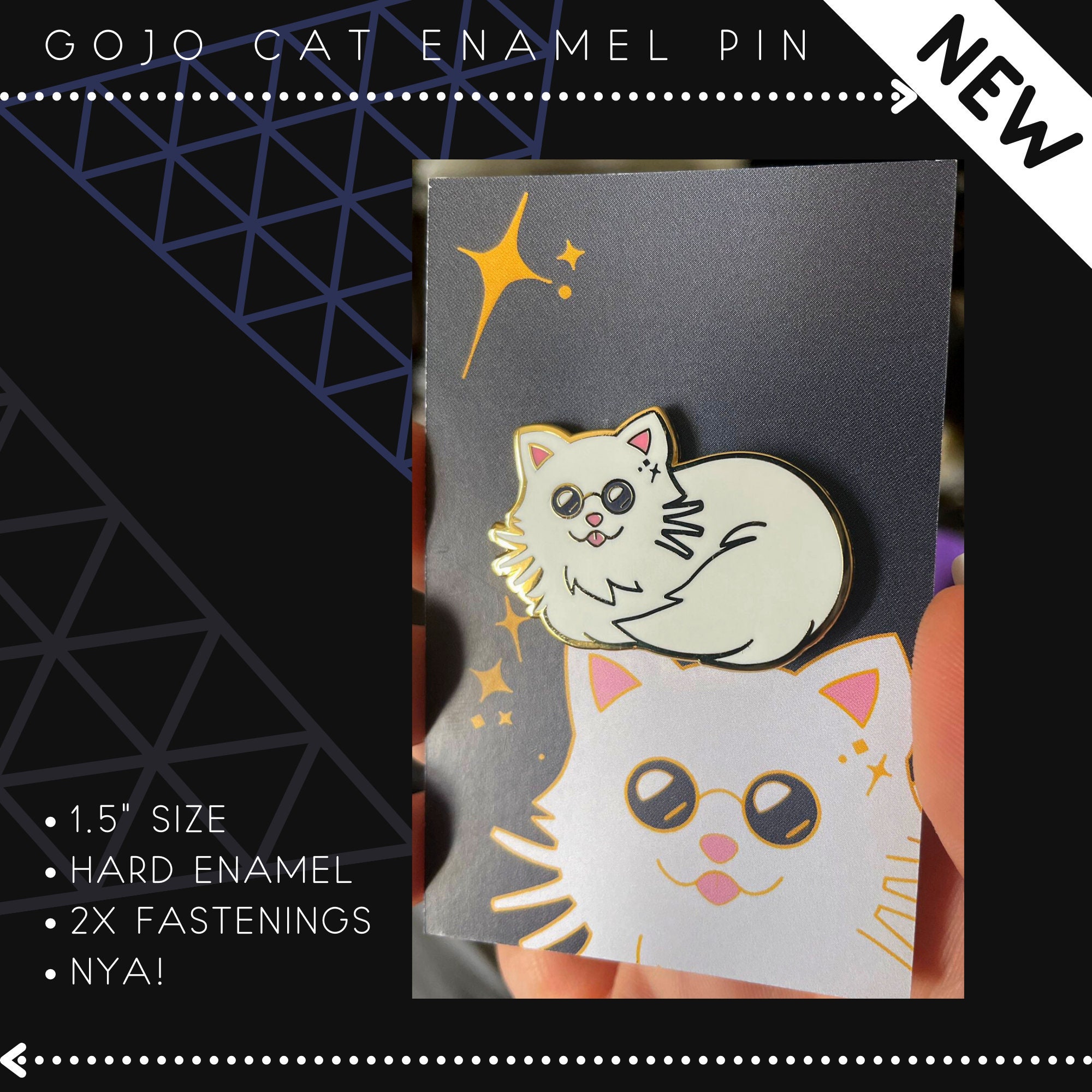 JJK| Jujutsu Kaisen 1.5" Gojo Cat Hard Enamel Pin