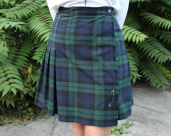 Vintage 1980s Mini Plaid Tartan Skirt Kilt