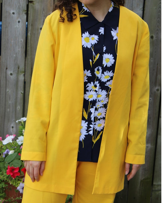 スーツ 80s dead stock double color set up Vintage 1970s 1980s Deadstock Two Piece Sunshine Yellow Suit