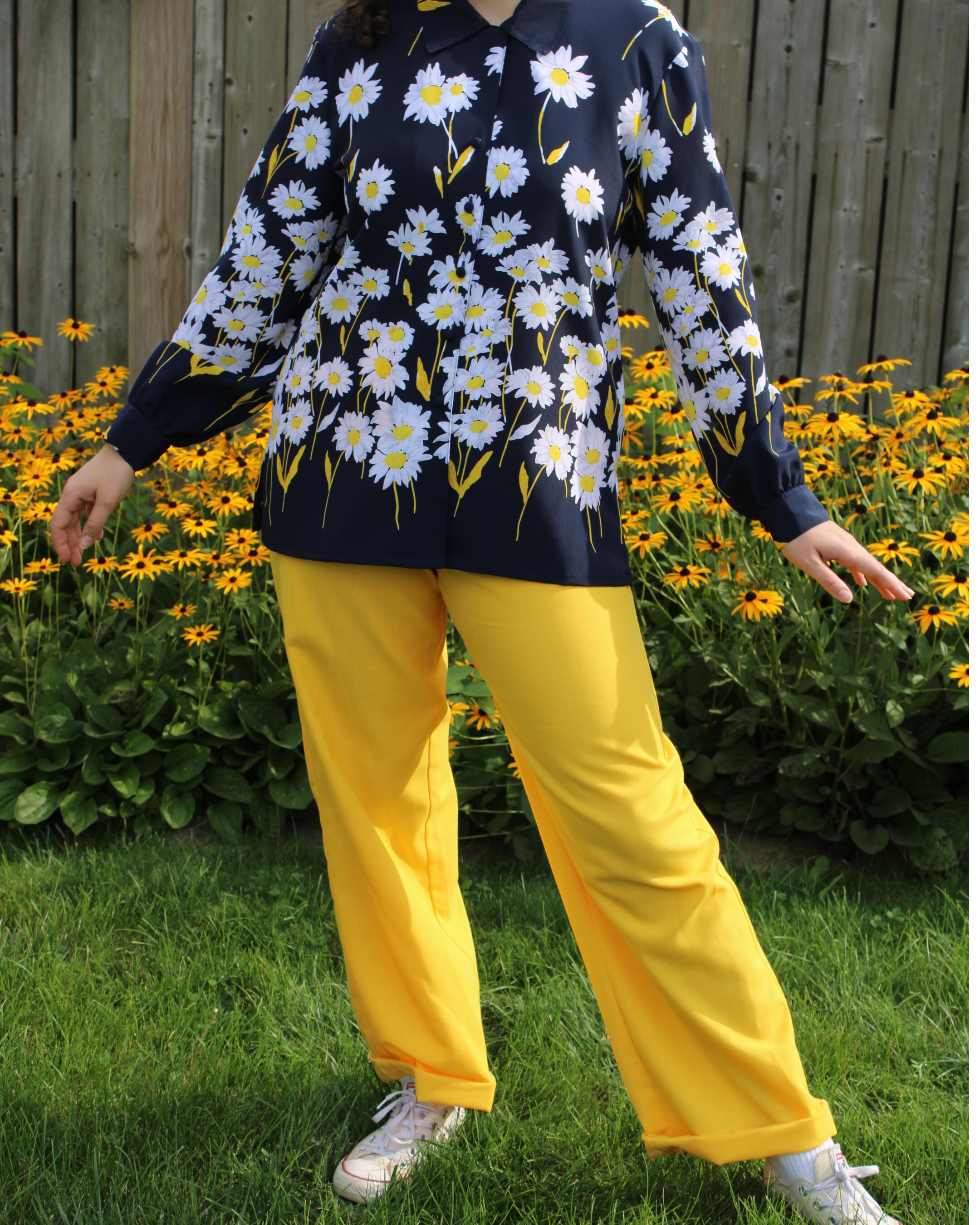 Vintage 1970s 1980s Deadstock Two Piece Sunshine Yellow Suit