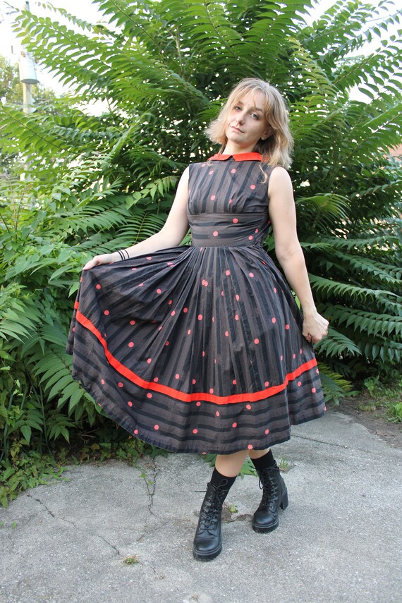 Vintage 1950s Halloween Themed Fit and Flare Rockabilly Pinup Dress by  Pantel - Etsy