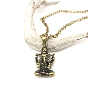 Ganesha Necklace, Hindu God, Unisex Jewelry, Hinduism, Elephant Ganesha Pendant, Hindu Jewelry Gift