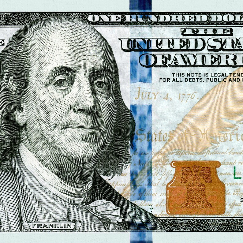 Original Ben Franklin 100 Dollar Bill new Style Premium - Etsy