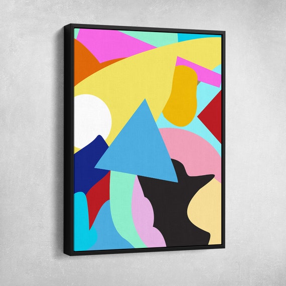 Modern Geometric Premium Framed Canvas Wall Art Circles On Diagonal Lines 1 Digital Prints Art