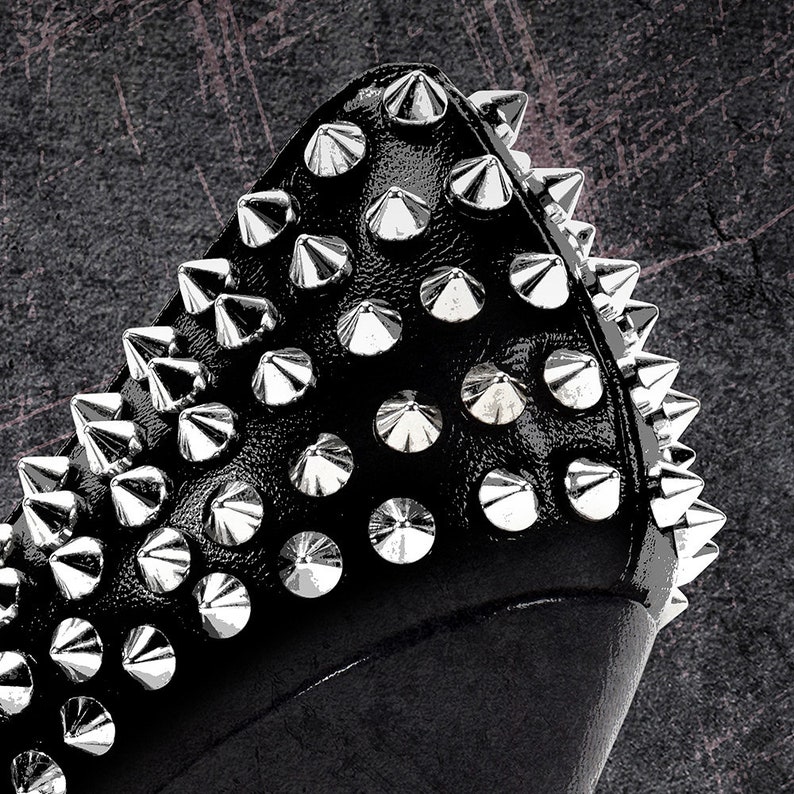 studded red bottom heels