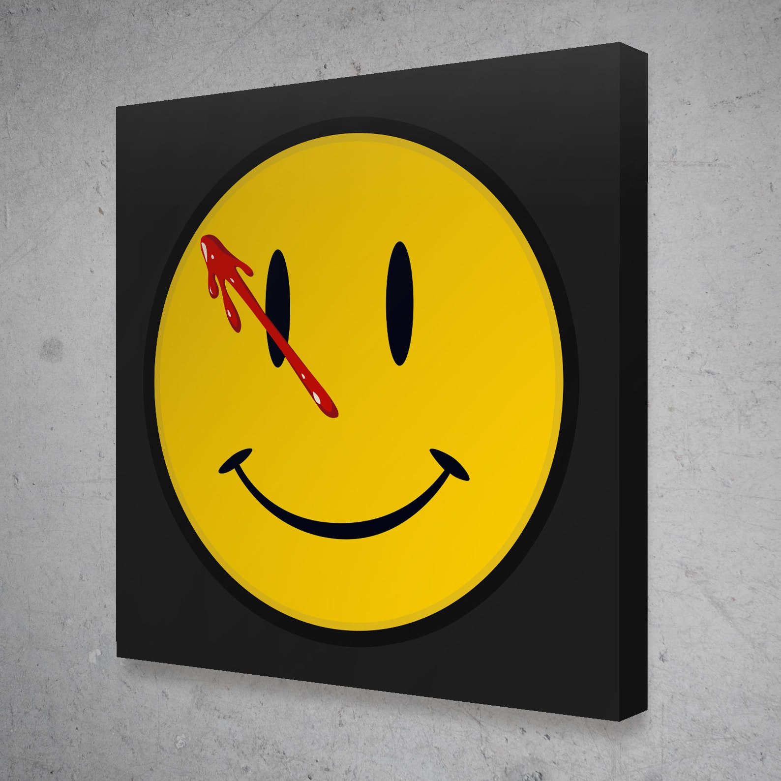 The Watchmen Smiley Face Premium Canvas Art Etsy