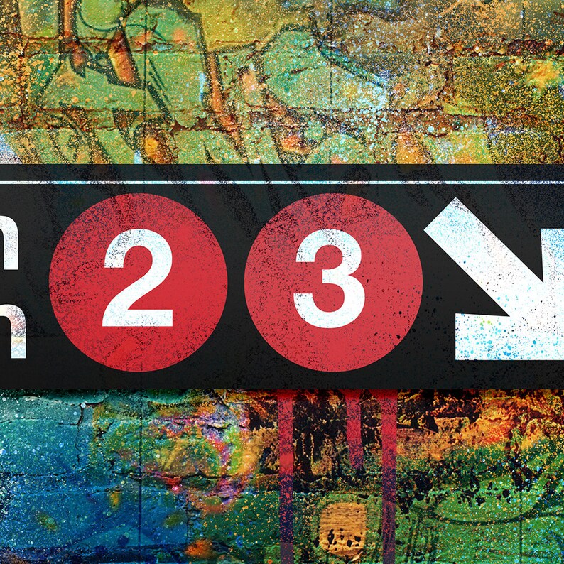 Subway Downtown Brooklyn Graffiti Canvas Wall Art Etsy