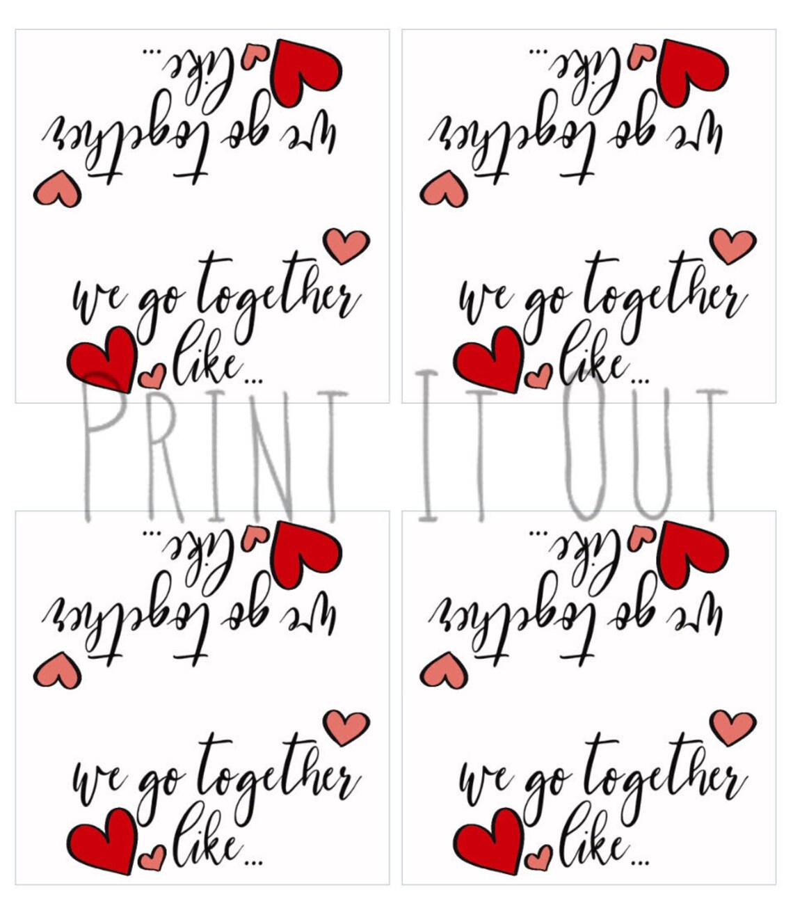 We Go Together Like...2 Sided 4 Bag Topper. 4 Toppers - Etsy