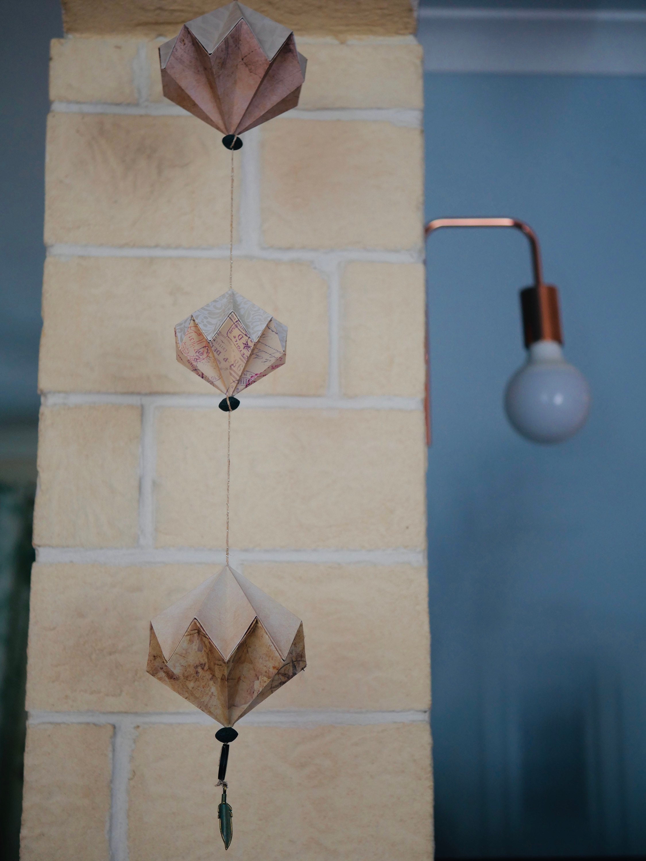 Jolie Suspension 3 Origami Diamants