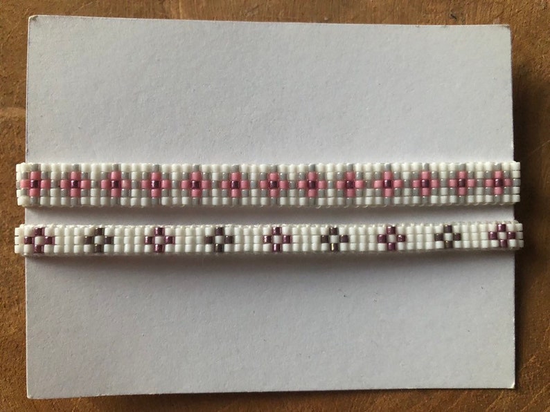 silver white beaded bracelet beadloom bracelet gold rose gold Handmade White set weave bracelets with miyuki beads