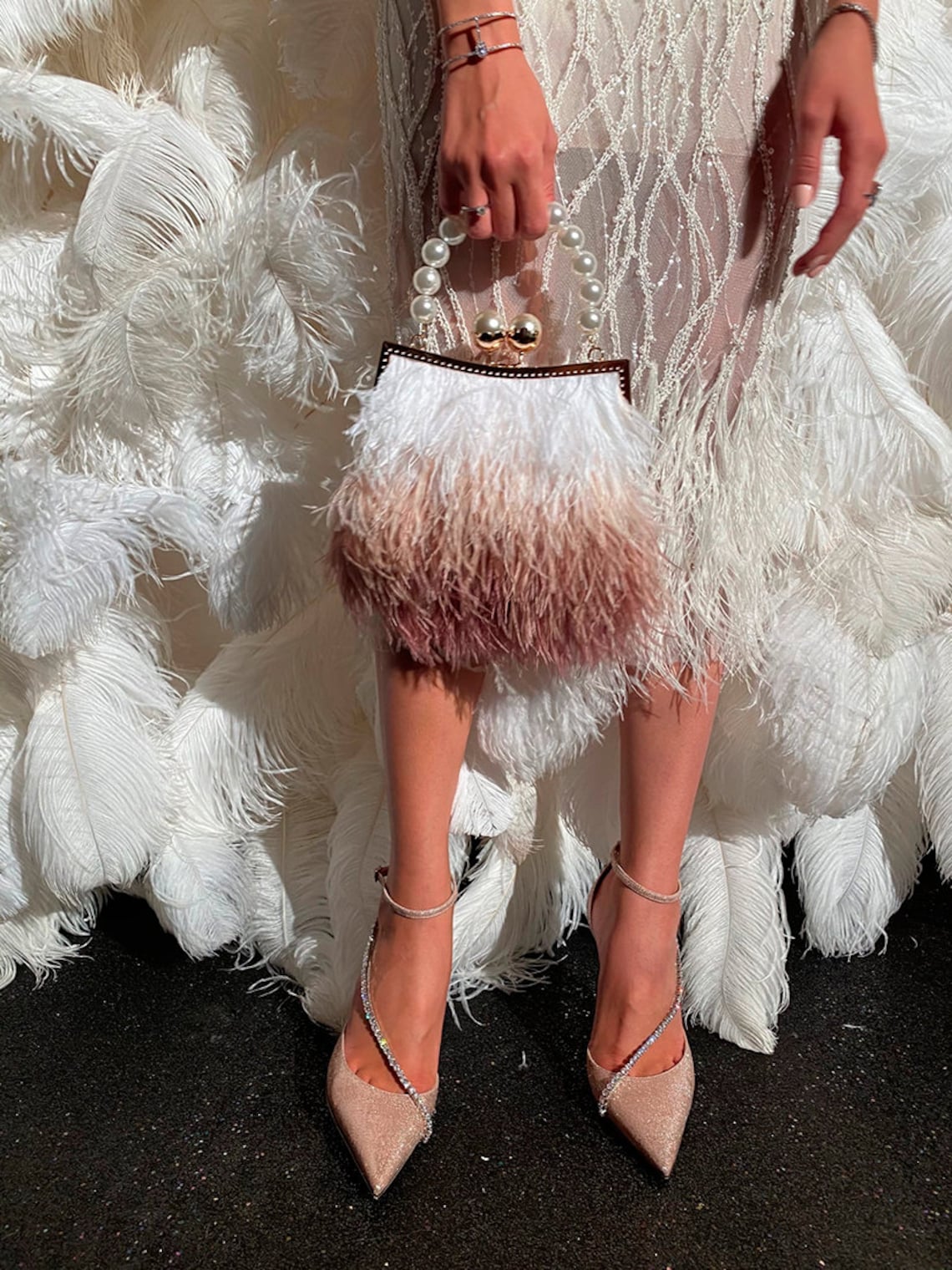 Ostrich feathers bag.Evening party clutch.Feather bag.Bridal Etsy