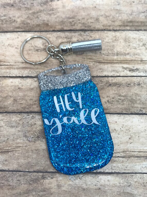 Glitter Initial Keychain w Tassel