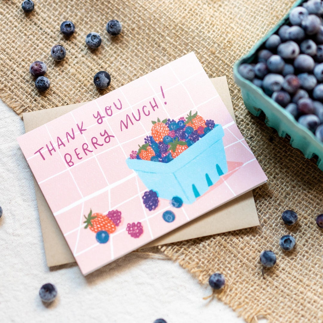 Thank You Berry Much Card - Etsy India