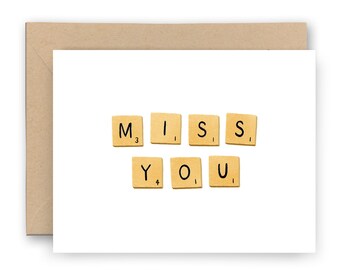 Miss You Scrabble Card