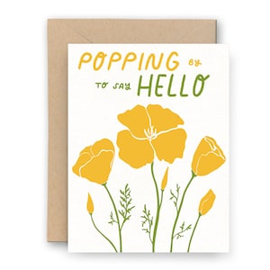 Cartão Tipográfico California Poppies "Popping By"