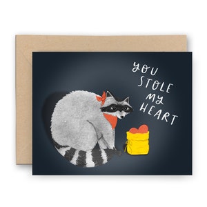 You Stole My Heart Waschbär Bandit Karte | Liebeskarten