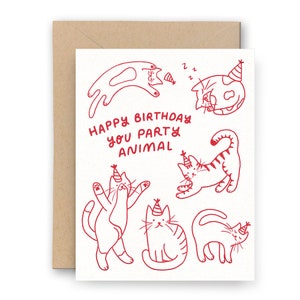 Partytier Geburtstagskarte | Letterpress Karte