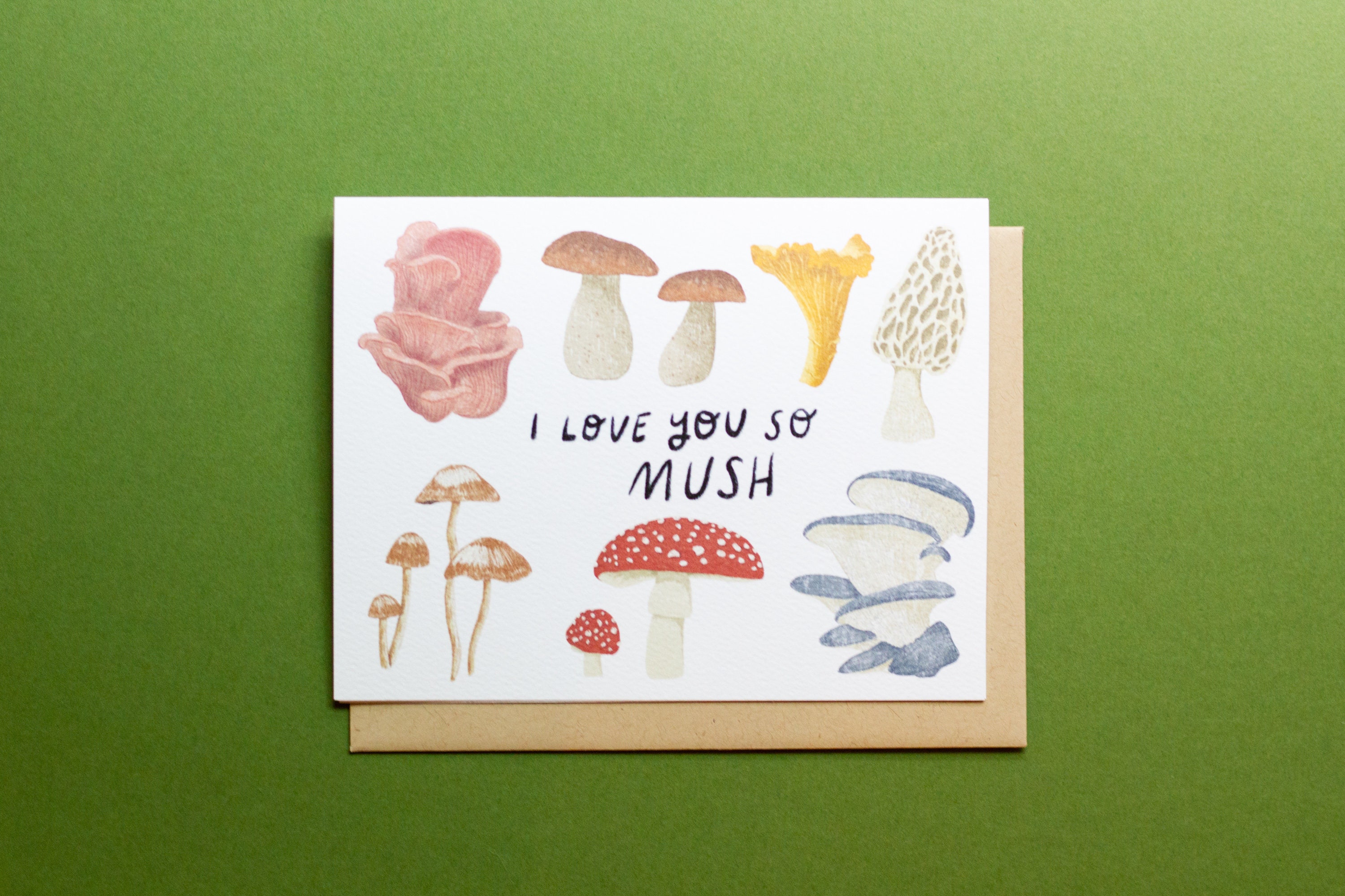 I Love You So Mush Mushroom Greeting Card