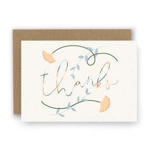 Thanks Floral Notecards - Set of 8 | Thank You Cards
