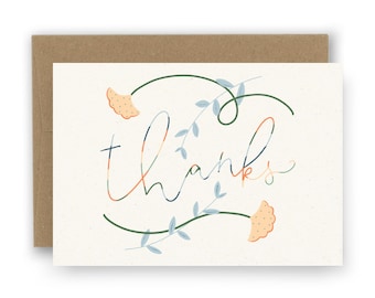 Thanks Floral Notecards - Set of 8 | Thank You Cards