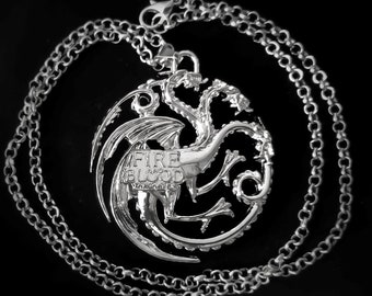 Game of Thrones Cosplay Necklace Hand of the King Queen Chain Medallion 3 Headed Dragon Khal Daenerys Targaryen Tyron Lannister Ned Stark