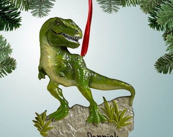 Green T-Rex - Personalized Christmas Ornament - Jurassic - Dinosaur