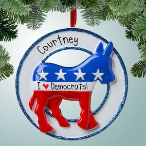 Democratic Donkey - Christmas Ornaments -  politics - Free Shipping Eligible - Democrat ornament - blue states - political gifts