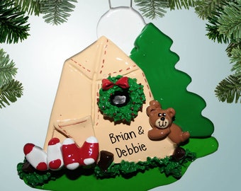 Sleeping in Tent - Personalized Ornaments - Camping & RV camping - campground - Free Shipping Eligible