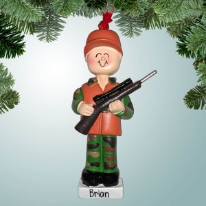 Hunter with Orange Vest - Christmas Ornaments - Hunting - Free Shipping Eligible - open season - outdoors - deer - ducks