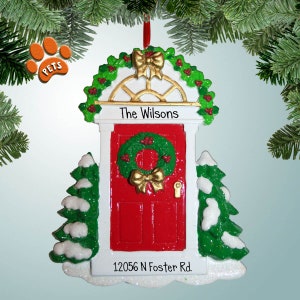 Red Door - Personalized Ornaments - New Home & Housewarming realtor - real estate - apartment - condo