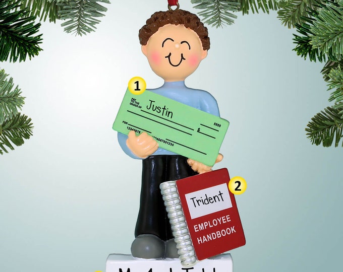 Personalized Office Worker Ornament Coworker Ornament, Work Home