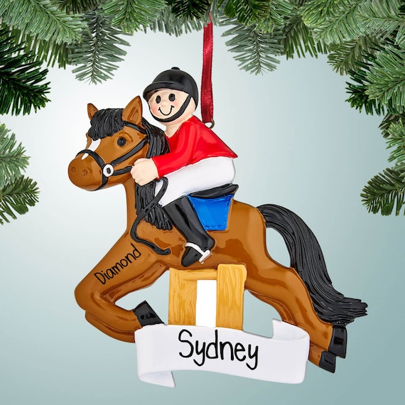 Horse jumping christmas ornament Clearance
