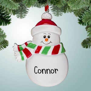 Snowman Character with Scarf - Personalized Ornaments - Snowmen