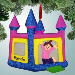 Dmuchany domek - Brązowy damski - Personalizowana ozdoba świąteczna - Skaczący - Darmowa personalizacja