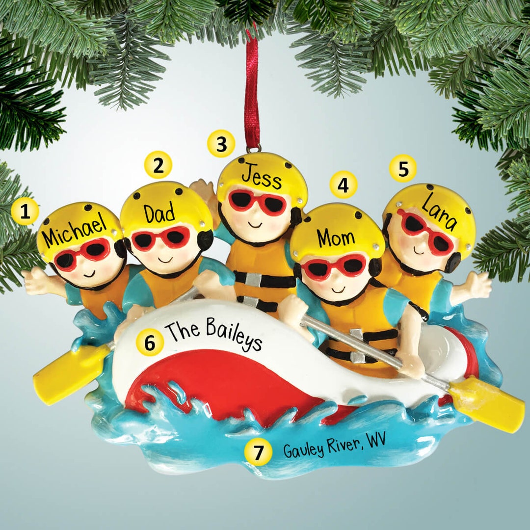 White Water Rafting Christmas Ornament 