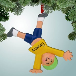 Tumbling Boy - Personalized Christmas Ornament - Gymnastics - Gymnast - Cartwheel - Cart Wheel