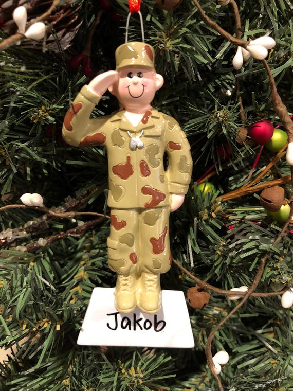 Militar saludando Adornos navideños personalizados Veterano Servicio  activo Regalos para militares