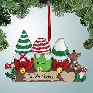 Gnomes Family - 3 - Christmas Ornaments - Family Ornaments - Family of 3  - Free Shipping Eligible - Garden - Gardening - Yard Decorations