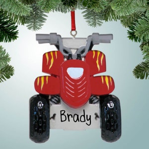 4-Wheeler ATV - Red Personalized Christmas Ornaments - off road racing - Free Shipping Eligible - Personalized Free