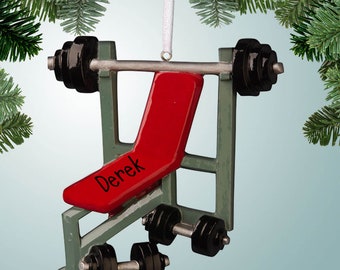 Weight Bench - Personalized Christmas Ornament - Fitness - Working Out - Join a Gym - Bench Press - Lifting Weights - Pumping Iron