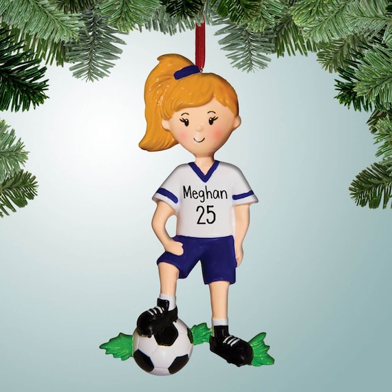 girl soccer player ornament