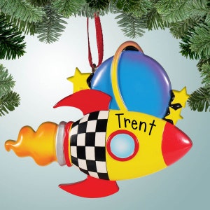 Rocket - Personalized Ornaments - Playtime - Outer Space - Astronaut - Little Kid - Galaxy - Planets - Christmas Ornament