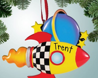 Rocket - Personalized Ornaments - Playtime - Outer Space - Astronaut - Little Kid - Galaxy - Planets - Christmas Ornament