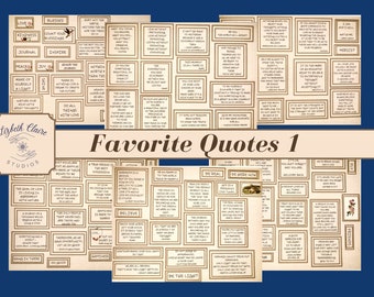 Favorite Quotes 1 Labels Words & Phrases Junk Journal Calendar Planner Card-Making Journal Art Journal Instant Download Digital Printable