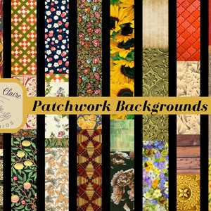 Patchwork Backgrounds 1 Junk Journal Planner Calendar Journal Card-Making Scrap-Booking Instant Digital Download