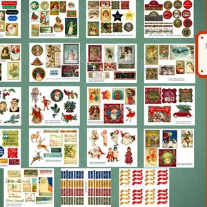 Eclectic Christmas Ephemera Kit for Journals, Cardmaking, Paper Crafts, Instant Digital Download Printable 19 Pages